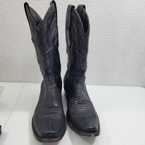 Wild West Men's Western Black Genuine Teju-Lizardskin Boots Size 8.5 10424-708 - Picture 12 of 12